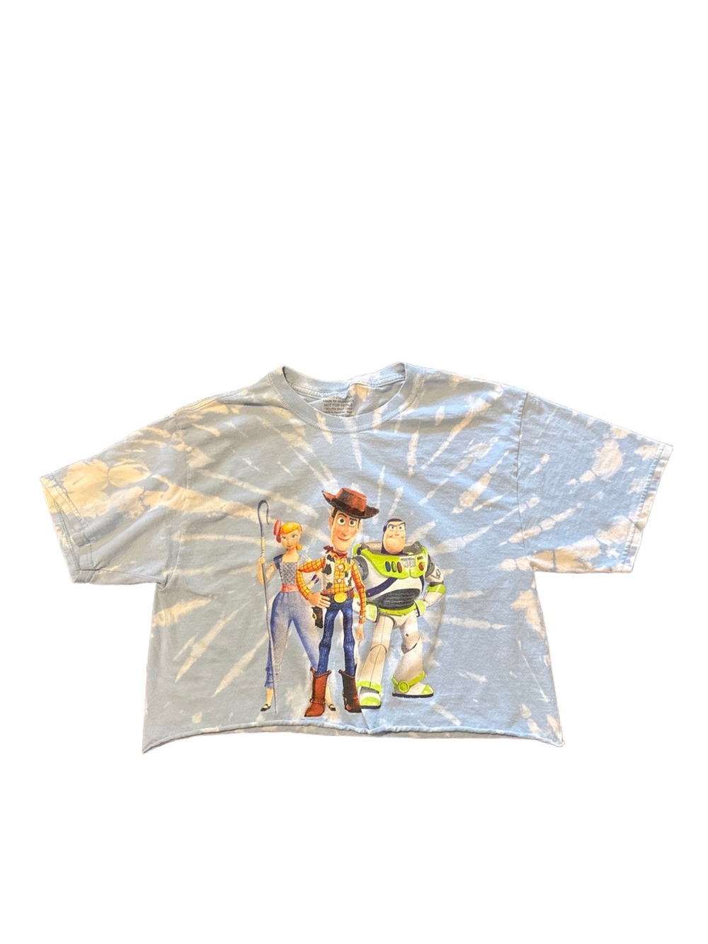 McDonald's Light Blue Tie-Dye Crop Top with Woody, Buzz & Jessie